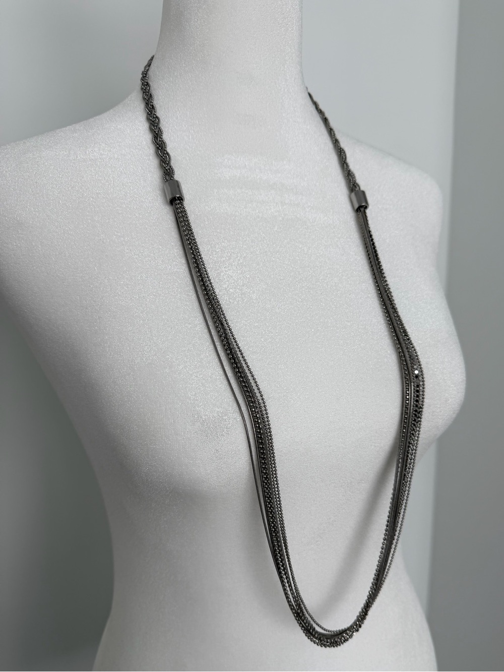 Chico’s silver tone Multi-Strand Long Necklace -‎ Women Jewelry